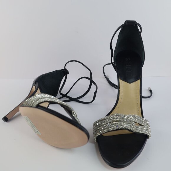 Andy Womens Leather Open Toe Heels 9B- 0309 - Picture 8 of 13